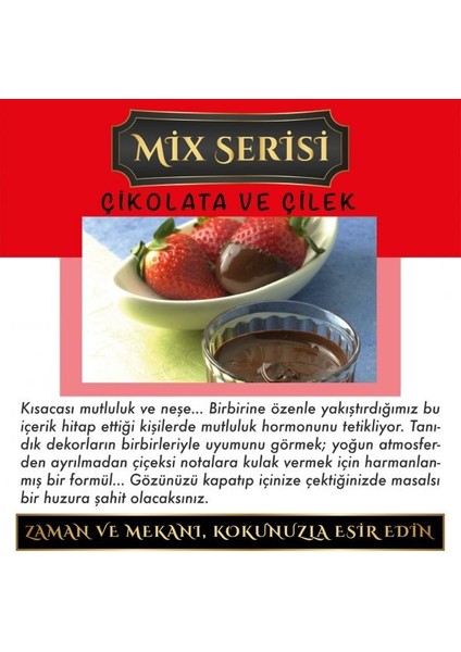 Ölümsüz Aşk Mix Serisi Çikolata & Çilek 5 Adet 12 ml Elma Şişe Oto Kokusu Araç Araba Parfümü