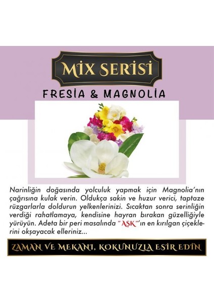 Ölümsüz Aşk Mix Serisi Fresia & Magnolia 5 Adet 12 ml Elma Şişe Oto Kokusu Araç Araba Parfümü