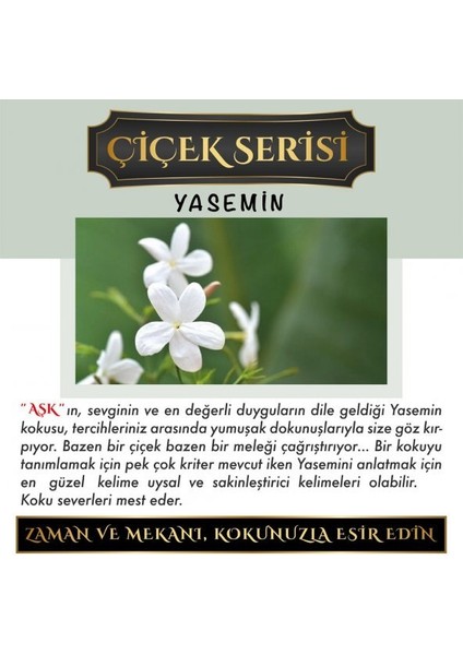 Ölümsüz Aşk Çiçek Serisi Yasemin 5 Adet 12 ml Elma Şişe Oto Kokusu Araç Araba Parfümü