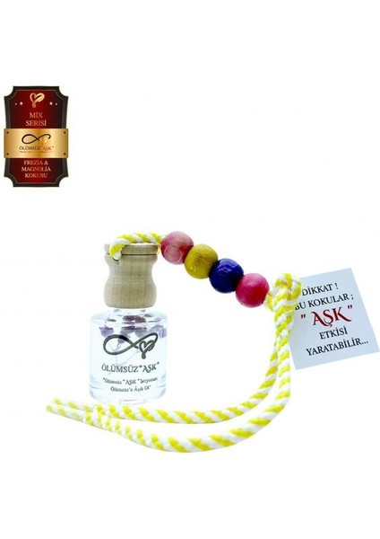Ölümsüz Aşk Mix Serisi Fresia & Magnolia 3 Adet 8 ml Silindir Şişe Oto Kokusu Araç Araba Parfümü