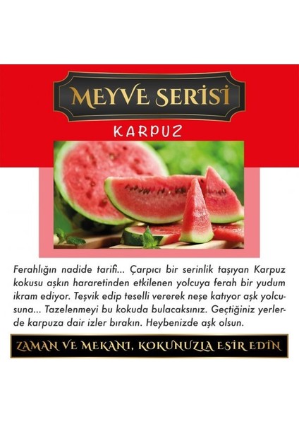 Ölümsüz Aşk Meyve Serisi Karpuz 10 Adet 12 ml Heybet Şişe Oto Kokusu Araç Araba Parfümü fiyatları