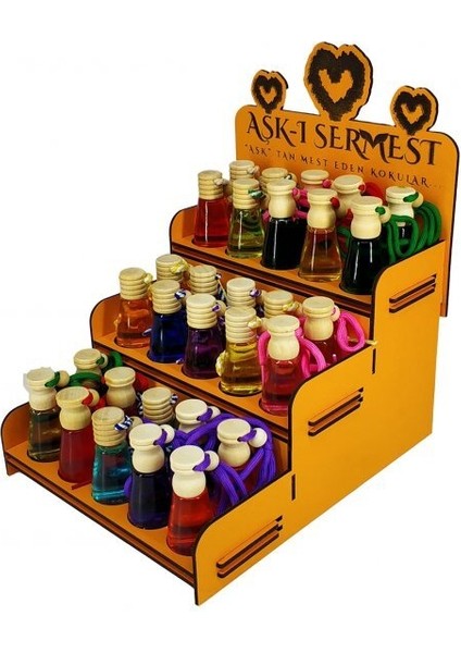 Aşk-I Sermest Turuncu Ahşap Standlı 90 Adet 8 ml Aşkın Ateşi Araç Parfümü Oto Araba Kokusu fiyatları