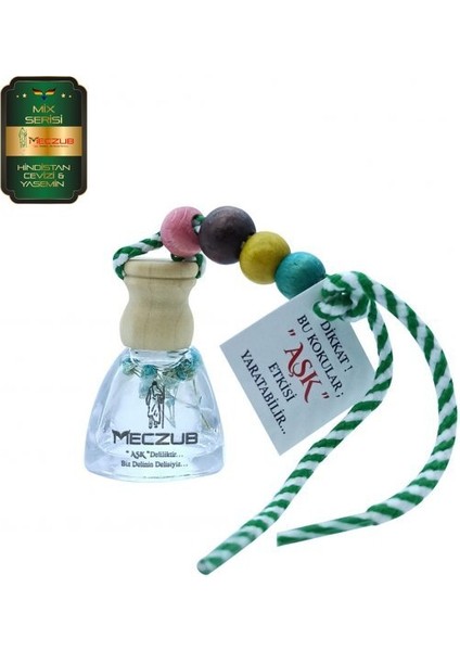Meczub Mix Serisi Hindistan Cevizi & Yasemin 5 Adet 10 ml Üçgen Şişe Oto Kokusu Araç Araba Parfümü