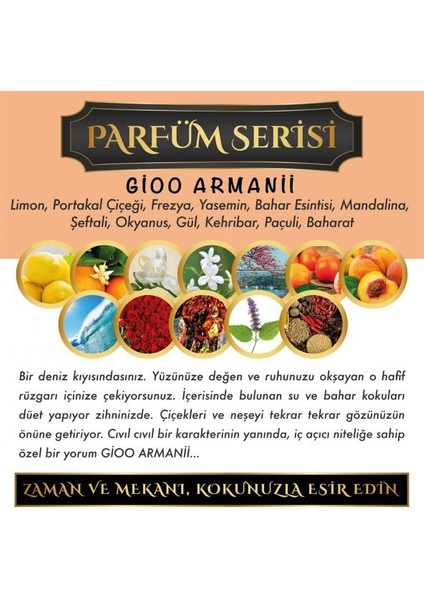 Meczub Parfüm Serisi Gioo Armanii 5 Adet 12 ml Heybet Şişe Oto Kokusu Araç Araba Parfümü fiyatları