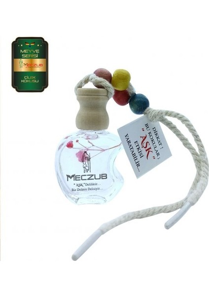 Meczub Meyve Serisi Çilek 10 Adet 12 ml Elma Şişe Oto Kokusu Araç Araba Parfümü