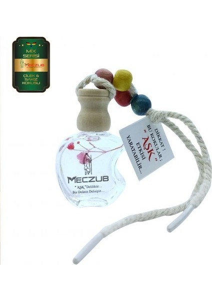 Meczub Mix Serisi Çilek & Sakız 12 ml Elma Şişe Oto Kokusu Araç Araba Parfümü
