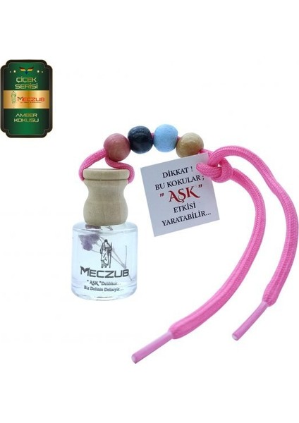 Meczub Çiçek Serisi Amber 5 Adet 8 ml Silindir Şişe Oto Kokusu Araç Araba Parfümü