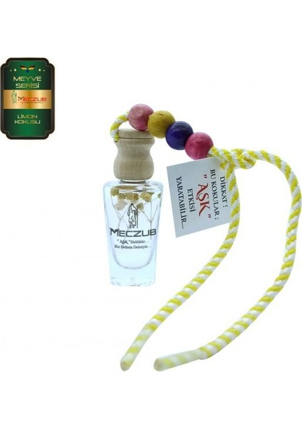 Meczub Meyve Serisi Limon 10 Adet 12 ml Heybet Şişe Oto Kokusu Araç Araba Parfümü