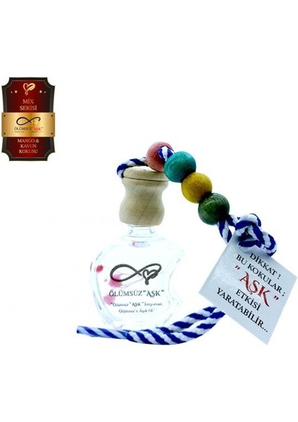 Ölümsüz Aşk Mix Serisi Mango & Kavun 10 Adet 12 ml Elma Şişe Oto Kokusu Araç Araba Parfümü