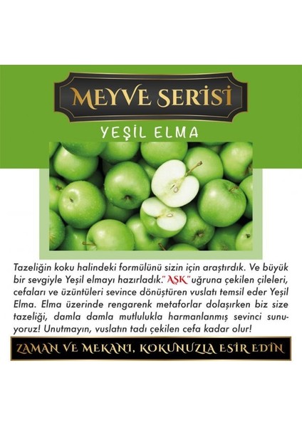 Meczub Meyve Serisi Yeşil Elma 5 Adet 12 ml Heybet Şişe Oto Kokusu Araç Araba Parfümü