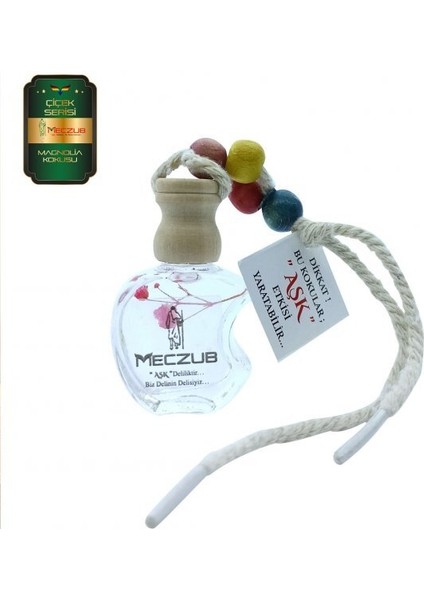Meczub Çiçek Serisi Magnolia 10 Adet 12 ml Elma Şişe Oto Kokusu Araç Araba Parfümü