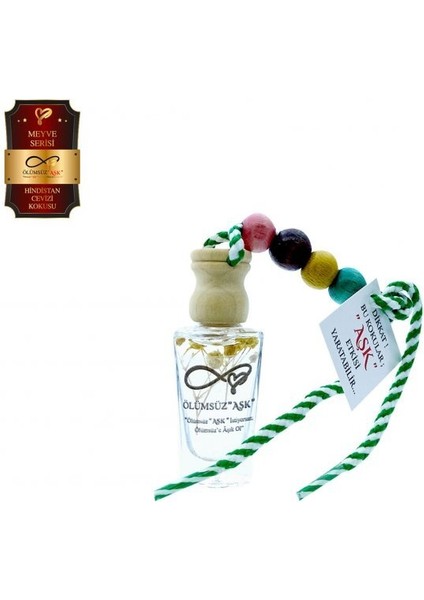 Ölümsüz Aşk Meyve Serisi Hindistan Cevizi 10 Adet 12 ml Heybet Şişe Oto Kokusu Araç Araba Parfümü