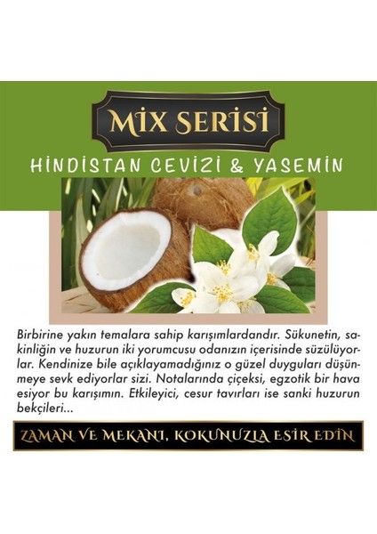 Meczub Mix Serisi Hindistan Cevizi & Yasemin 3 Adet 12 ml Elma Şişe Oto Kokusu Araç Araba Parfümü