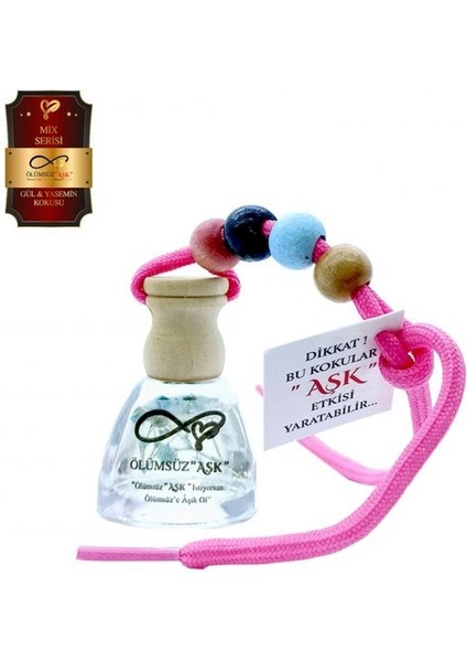 Ölümsüz Aşk Mix Serisi Gül & Yasemin 10 Adet 10 ml Üçgen Şişe Oto Kokusu Araç Araba Parfümü