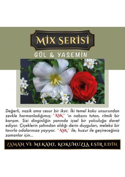 Ölümsüz Aşk Mix Serisi Gül & Yasemin 10 Adet 10 ml Üçgen Şişe Oto Kokusu Araç Araba Parfümü