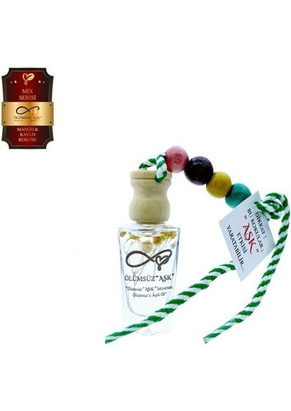 Ölümsüz Aşk Mix Serisi Mango & Kavun 10 Adet 12 ml Heybet Şişe Oto Kokusu Araç Araba Parfümü