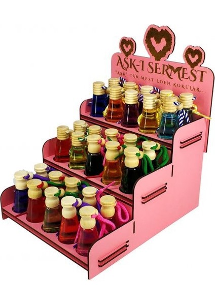 Aşk-I Sermest Pembe Ahşap Standlı 30 Adet 8 ml Lacostee Redd Araç Parfümü Oto Araba Kokusu fiyatları