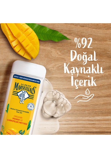 Organik Mango ve Çarkıfelek Meyvesi 400 ml Duş Jeli