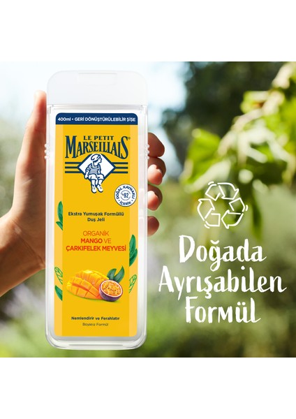 Organik Mango ve Çarkıfelek Meyvesi 400 ml Duş Jeli