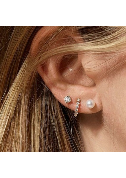 Tektaş Küpe 6 mm Zirkon Taşlı Rodyumlu fiyatları