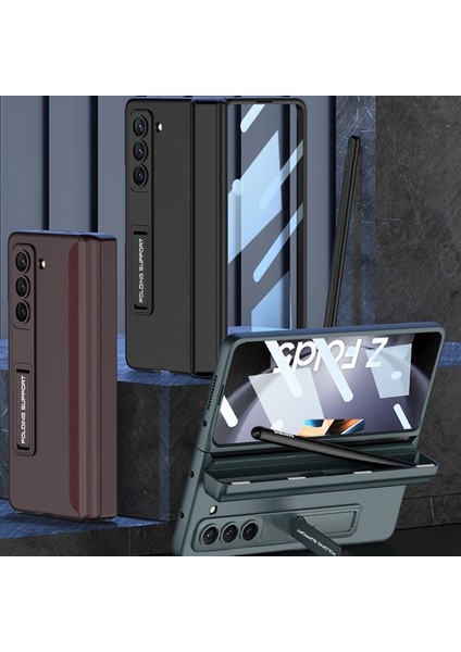 Samsung Galaxy Z Fold5 Için Kalem Yuvalı Pu Telefon Kılıfı - Yeşil (Yurt Dışından) fiyatları