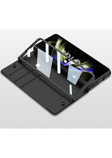 Samsung Galaxy Z Fold5 Için Zırh Flip Deri Telefon Kılıf - Çok Renkli (Yurt Dışından)