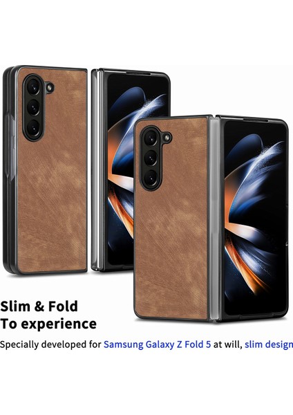 Samsung Galaxy Z Fold5 Için Deri Pc Telefon Kılıfı - Siyah (Yurt Dışından) modelleri