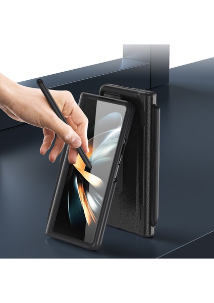 Samsung Galaxy Z Fold5 5g Için Katlanır Deri Telefon Kılıf - Siyah (Yurt Dışından) indirimleri