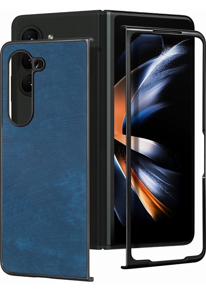 Samsung Galaxy Z Fold5 Için Deri Pc Telefon Kılıfı - Mavi (Yurt Dışından) indirimleri