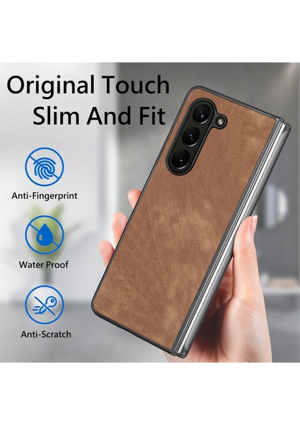 Samsung Galaxy Z Fold5 Için Deri Pc Telefon Kılıfı - Yeşil (Yurt Dışından) fırsatları