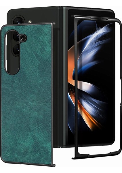 Samsung Galaxy Z Fold5 Için Deri Pc Telefon Kılıfı - Yeşil (Yurt Dışından) indirimleri