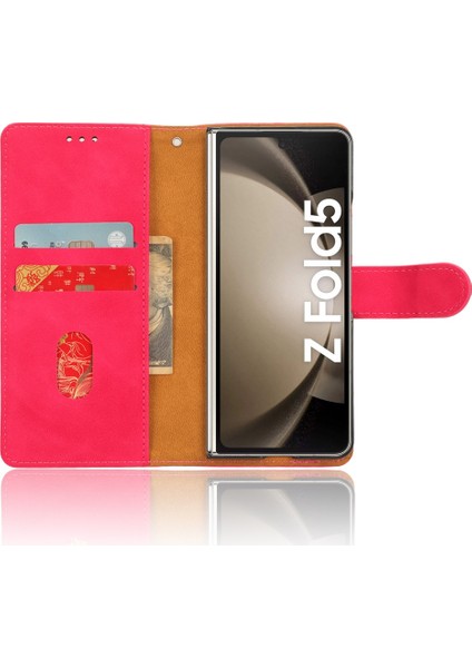 Samsung Galaxy Z Fold5 Için Cilt Fe Telefon Kılıfı - Koyu Pembe (Yurt Dışından) fırsatları