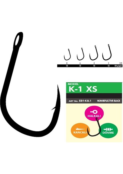 K1 Xs Sazan Iğnesi Dövme Teflon Black 10'lu Paket