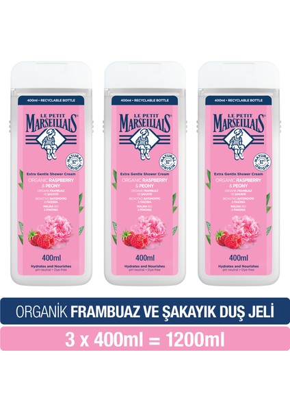 Frambuaz ve Şakayık Duş Jeli 400 ml x 3 Adet