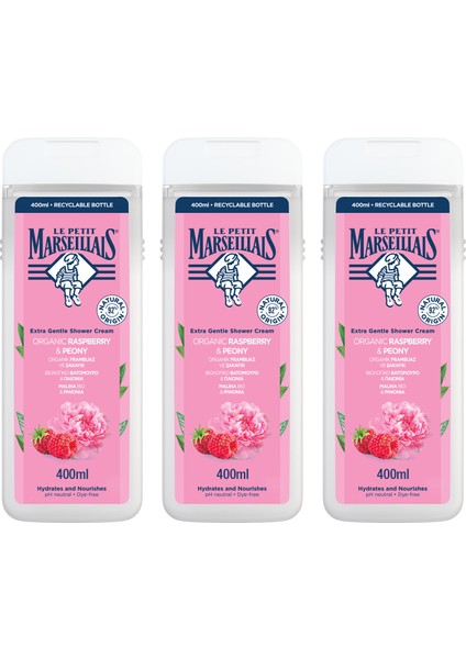 Frambuaz ve Şakayık Duş Jeli 400 ml x 3 Adet