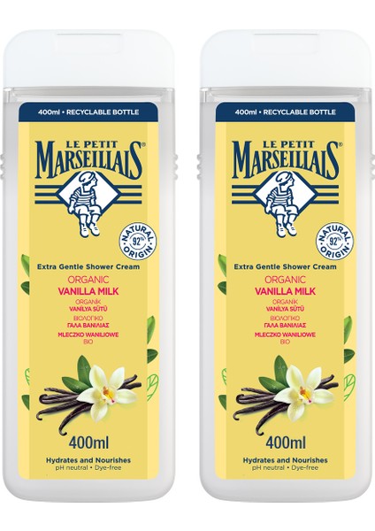 Le Petit Marseillais Vanilya Sütü Duş Jeli 2x400 Ml