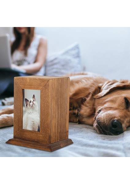 Köpekler Kediler Için Evcil Vazosu Cinerary Tabut Anıt Hatıra Ahşap (Yurt Dışından)