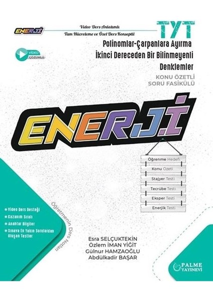 YKS TYT Enerji Polinomlar - Çarpanlara Ayırma - 2. Dereceden Bir Bilinmeyen Denklemle