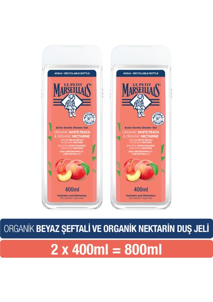 Beyaz Şeftali ve Nektarin Duş Jeli 400 ml x 2 Adet