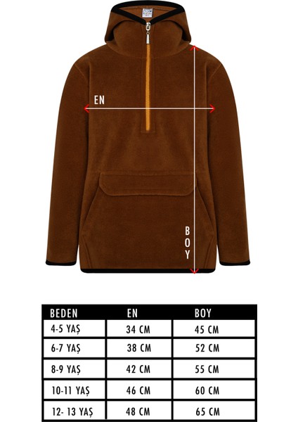 Çocuk Polar Yarım Fermuarlı Kapşonlu Kanguru Cep Sweatshirt Lacivert Unisex modelleri