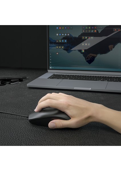 Lenovo Lecoo MS100 USB Kablolu 1000 DPI 3 Tuşlu Sağ / Sol El ile Kullanıma Uygun Optik Mouse Siyah