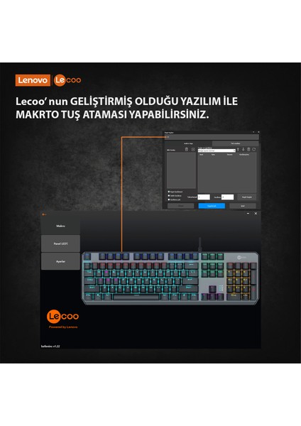 GK301 Makro Tuşlu USB Kablolu RGB LED Aydınlatmalı Red Switch Gaming Mekanik Türkçe Q Klavye Metalik Gri