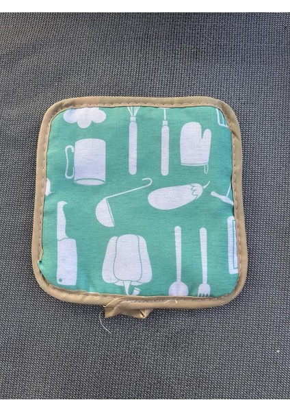 Fırın Eldiveni ve Tencere Tutacağı Kalınlaştırılmış 2'li Set Yeşil Mutfak modelleri