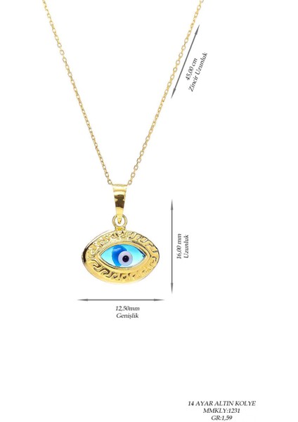 Kadın 14 Ayar Altın Nazar Göz Kolye modelleri