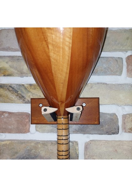 2 Adet Ahşap Bağlama Saz Duvar Askısı Standı