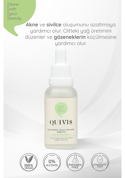 Akne Sivilce ve Siyah Nokta Karşıtı Leke Azaltıcı Niacinamide Serum 30 ml