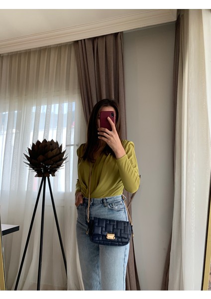 Luna/gold Zincir Askılı Lacivert Kadın Çanta
