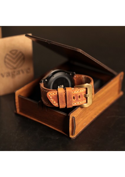 Samsung Galaxy Watch 4 5 6 / Watch 6 Classic 40MM 43MM 44MM 47MM Watch 5 Watch 5 Pro 40MM 44MM 45MM Watch 4 40MM 42MM 44MM 46MM Oval Uçlu Deri Kordon 20MM Hakiki Deri Kayış Hardal fiyatları