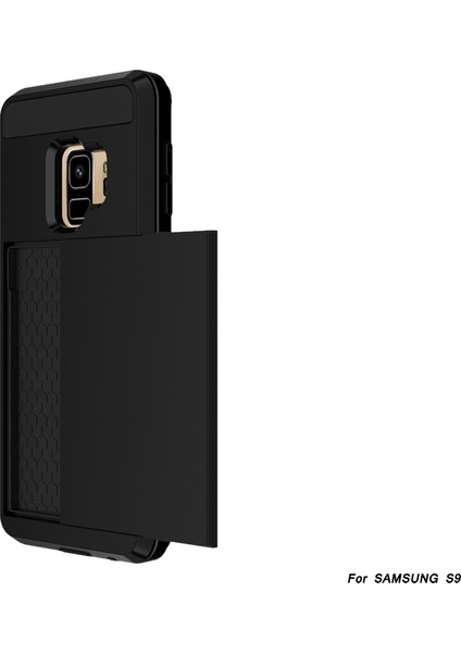 Slayt Kartı Tutucu Pc+Tpu Hibrid Geri Kılıf Samsung Galaxy S9 Plus G965 - Siyah (Yurt Dışından) fırsatları