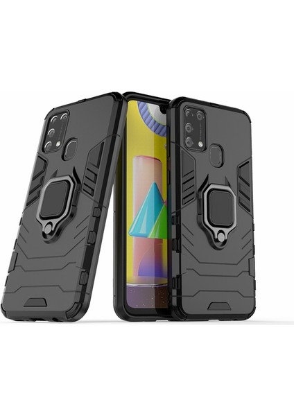Samsung Galaxy M31-Black Için Serin Koruma Yüzüğü Tutucu Kickstand Pc+Tpu Şık Kılıf (Yurt Dışından) fiyatları